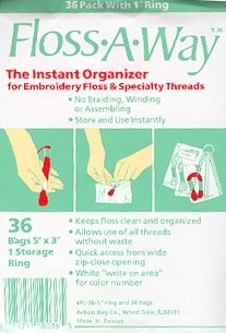 Floss-A-Way Bags 36 Bags And Ring